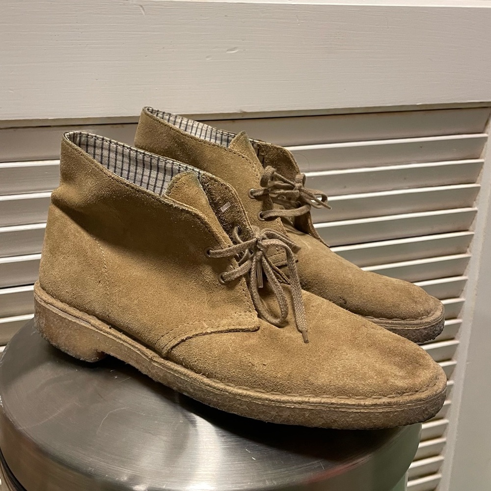 Clarks Tan Suede Lace Up Boots